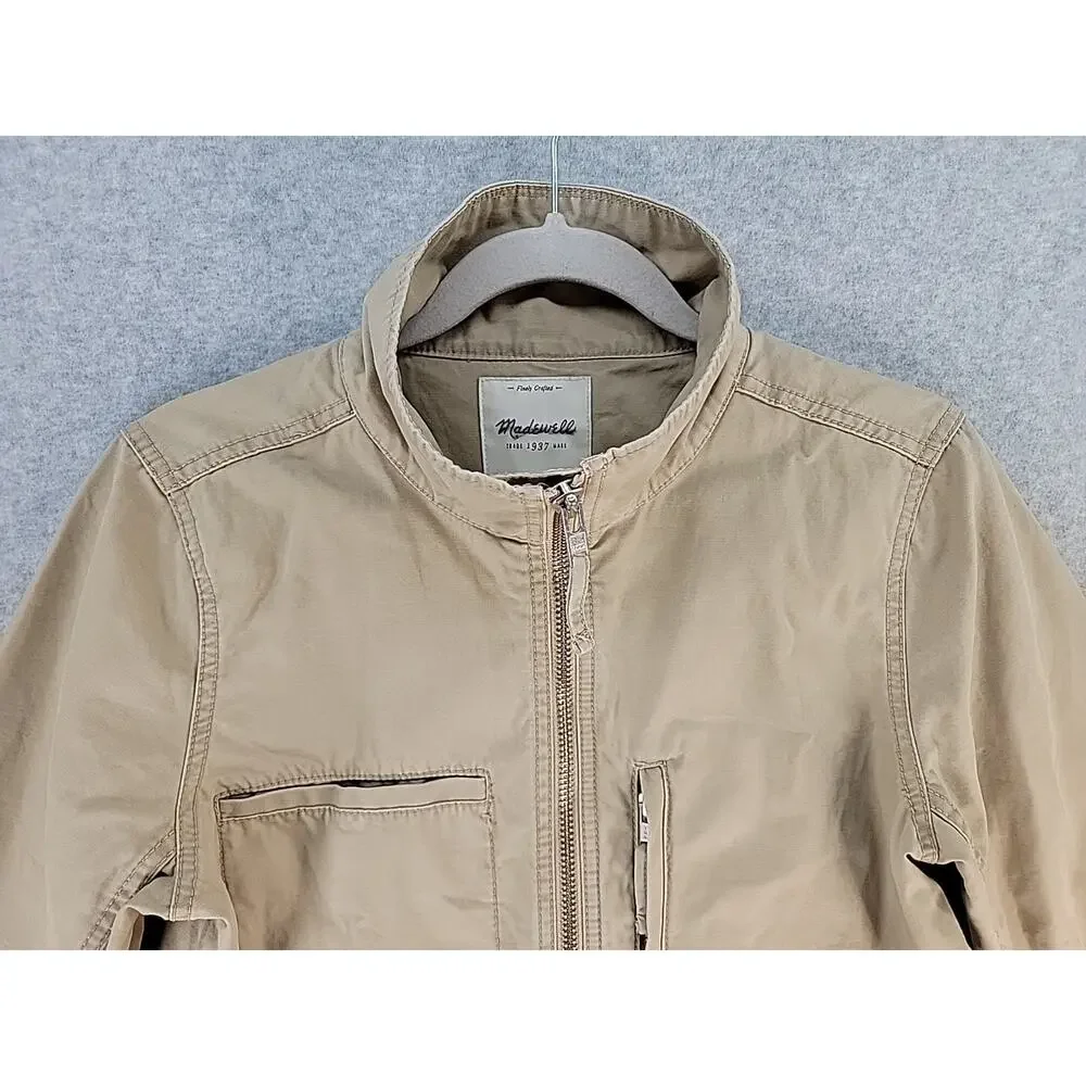 MADEWELL‎ Fleet Utility Jacket Khaki Women's Size Large Neutral Chore Full Zip